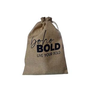 Custom Logo Printed Burlap Hessian Coffee Christmas Gift Drawstring Jute Gunny Pouch Brown Cotton <b>String</b> Jute <b>Bag</b> - Product Image 5