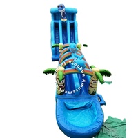 Toboggan aquatique gonflable commercial et château gonflable avec zone de saut pour enfants et adultes - Étanche, capacité de 600 kg, garantie de 3 ans
