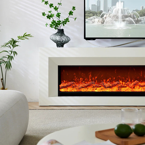 Chimenea Eléctrica de Lujo Empotrada con Llama RGB Dinámica, Control Remoto, Protección Contra Sobrecalentamiento, Mueble para TV, Decoración de Pared para Hogar y Hotel - Product Image 5