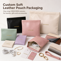 Pochette cosmétique magnétique en cuir PU souple personnalisée avec logo en feuille d'or pour cadeau VIP de beauté, fermeture automatique, pochette à pression