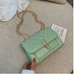 Bolsos de mujer al por mayor de fábrica con cadena y entramado de diamantes, bolso cruzado de piel sintética para mujer, bolsos de moda negros - Product Image 2