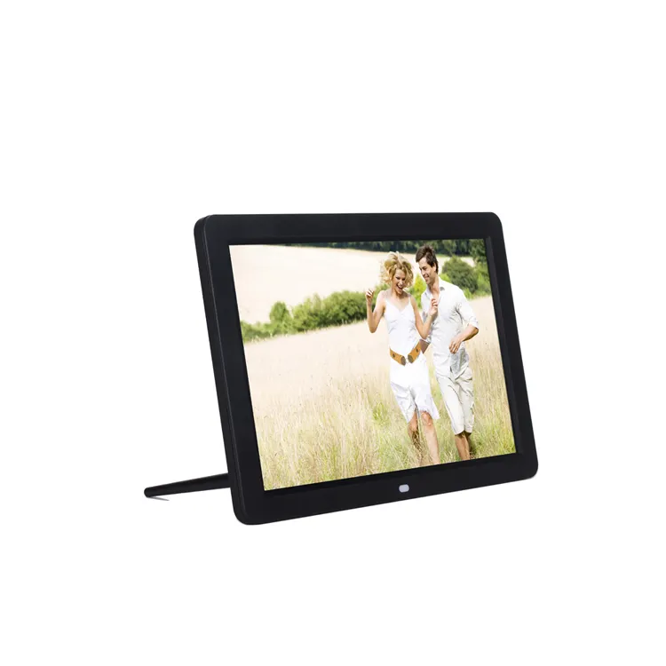 Classic design video loop playback auto playing 1080P built-in 4G free download 12 inch memory digital photo frame