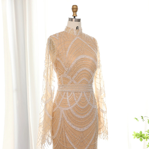 Jancember SZ131 Robes de soirée de luxe pour femmes à col haut de Dubaï - Product Image 4