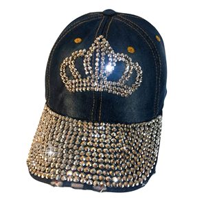 Crown Bling Rhinestone <b>Hats</b>, USA Design <b>Men</b> Womens Baseball Cap Golf <b>Hat</b> Jeans Wash Denim Adjustable <b>Hat</b> - Product Image 4