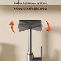 Robinet de cuisine en acier inoxydable, finition bronze, avec bec cascade 4 voies, fonction pluie, sans contact, eau chaude et froide, monotrou, à poser sur plan, mitigeur d'évier