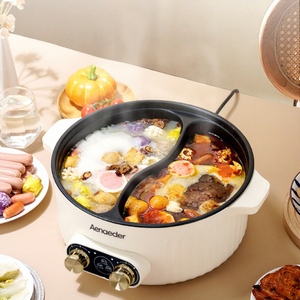 Plaque chauffante électrique multifonctionnelle de 7 litres en gros, revêtement antiadhésif, économie d'énergie, couvercle en verre transparent, fond - Product Image 1