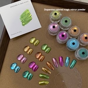 Poudre à ongles effet miroir super brillante, pigment chromé or, vert, argent, rose, poudre à frotter pour décoration d'ongles, en vrac - Product Image 1