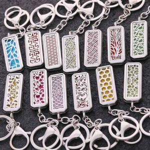 Diffuseur d'huiles essentielles rectangulaire en acier inoxydable, boîte à parfum, accessoires de porte-clés tendance, pendentif créatif - Product Image 2