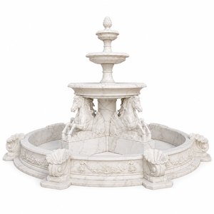 Fuente de Jardín Exterior Europea de Mármol Blanco con Figuras Clásicas y Fuente de Agua para Decoración - Product Image 2