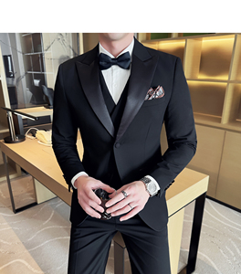 Traje de lujo para hombre fabricante de alta calidad italiano lana <span class=keywords><strong>Lino</strong></span> algodón tela personalizada a medida producción al por mayor - Product Image 1