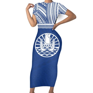 Armoiries nationales de la <span class=keywords><strong>Polynésie</strong></span> française Impression Robes Moulantes Femmes Sexy <span class=keywords><strong>Tahiti</strong></span> Logo Robe D'été Personnalisée Pour La Fête De Bal - Product Image 3