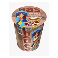 HAS Sweet Fried Instant Noodles Cup Wheat Flour Apple Cinnamon Flavour 50g Spiced Dessert 6-Minute Cooking Time 18% Fat 8 Cups