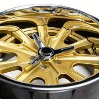 Nouvelles jantes en alliage d'aluminium forgé 2 pièces, finition chrome poli or foncé, design à déport profond, 5x114.3/130/120, 17-24 pouces, pour 20 mm