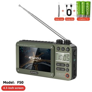 F50 xách tay 4.3 inch Màn hình LCD đài phát thanh đa-band HF AM được xây dựng trong có thể sạc lại pin FM radio loa - Product Image 2