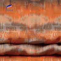 Tissu tissé 100% viscose, imprimé abstrait brun chaud, léger, pour robes d'été pour femmes
