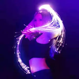 Chicote de fibra óptica recarregável, chicote-rave, espiral, led luzes de dança, chicote de led, fibra óptica-três rgb, 7 cores, led, opcional