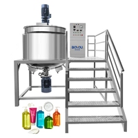 Machine à fabriquer du savon liquide pour le corps, réservoir de mélange en acier inoxydable avec équipement d'émulsification et d'homogénéisation