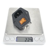 Prise électrique 12 V, 10a, 250V AC, avec interrupteur à bascule et support de fusibles, IEC 3/4 C14, 320 broches