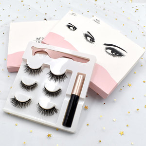 Kit de 3 paires de <span class=keywords><strong>cils</strong></span> <span class=keywords><strong>magnétiques</strong></span> 3D, en <span class=keywords><strong>Faux</strong></span> vison, Eyeliner, liquide magnétique et pincettes, nouveauté - Product Image 2