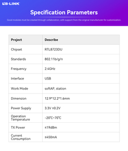 BL-LINK BL-M8723DU1 tốc độ cao rtl8723du Wifi module với 2km phạm vi và giao diện USB cho máy chiếu - Product Image 6