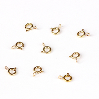 Boucle à ressort en laiton plaqué or de 6 mm, boucle en forme de O, accessoire de bijouterie DIY, boucle de verrouillage, connexion d'extrémité de bracelet rond, boucle ronde