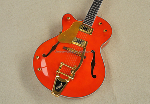 Guitare électrique semi-hollow Flyoung Orange, 6 cordes, pour gaucher - Product Image 3