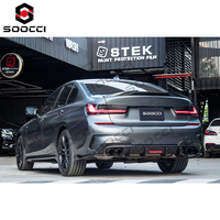 Difusor Trasero de Fibra de Carbono Seca TAKD con Luz LED para BMW Serie 3 320i 330i M340i 2019-2022