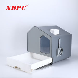 Grote Huisvormige Huisdiertraining Handig Schoonmaken Ingesloten Plastic Kattenbak - Product Image 6