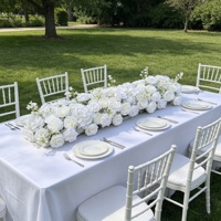 DKB Popular Decoración de Boda, Camino de Mesa con Rosas Artificiales, Centro de Mesa y Camino Floral para el Pasillo