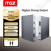 ITGZ غلاف بسي ثنائي الخليج محمول Ssd بسي حالة ثندربولت 4 مزدوج Nvme Ssd محطة إرساء M.2 Nvme بسي sd محطة إرساء