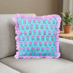Fundas de Almohada Bohemias Hechas a Mano de Algodón, Fundas de Cojín con Estampado Indio de Lujo, Fundas Decorativas Florales Personalizables - Product Image 3