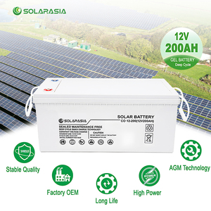 高性能充電式ゲルバッテリー <span class=keywords><strong>12V</strong></span> 150Ah 200Ah ソーラー蓄電ディープサイクルゲルバッテリー 太陽光発電システム用 - Product Image 2