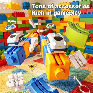 Set di 224 Pezzi Pista Ferroviaria per Bambini, Circuito Flessibile 3D, Auto Motorizzata Anti-Gravità, Regalo per Costruire Tracciati Ferroviari - Product Image 3