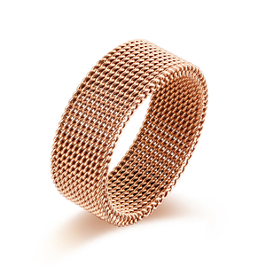 Anillo de Acero Inoxidable para Mujer, Diseño de Malla con Corazón, Joyería de Moda, Regalo, Anillo de Dedo, Colección Ask for Bear - Product Image 4