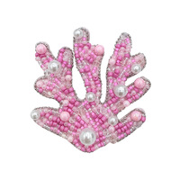 Applique en tissu décorative artisanale en forme d'étoile de mer et de corail, ornée de perles et de paillettes, à coudre pour vêtements, chapeaux, sacs et vêtements d'extérieur DIY