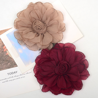 Arc de ruban de Satin de fleur de Rose de 11cm fait à la main de haute qualité pour le matériel d'organza pour la décoration de cheveux/chaussures/chapeau