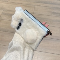 Coque de téléphone en fourrure douce et moelleuse pour iPhone Duo, motif lapin mignon à longues oreilles 3D, hiver chaud, protection contre les chocs