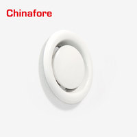 Valve de ventilation ronde en acier inoxydable blanc de 200 mm pour climatiseur HVAC