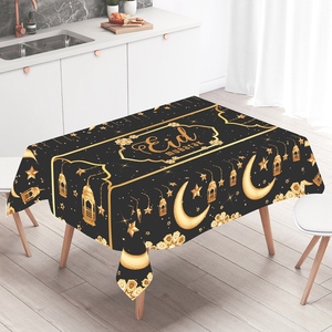 Eid Mubarak tovaglia rettangolare Ramadan decorazioni con <span class=keywords><strong>stella</strong></span> islamica e lanterna della luna Muslim festa copertura del tavolo - Product Image 1