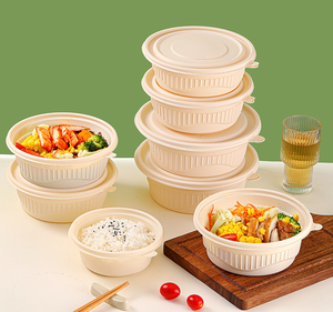 Tự nhiên dùng một lần phân hủy sinh học bột bắp thực phẩm <span class=keywords><strong>container</strong></span> tinh bột ngô Bento Hộp Ngăn - Product Image 5