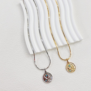 2024ใหม่ S925เงินสเตอร์ลิงแบบเต็มตัวสร้อยคอรูปดาวพระจันทร์สร้อยคอระดับกระดูกไหปลาร้าสายโซ่หนึ่งชิ้นทำจากเพทาย - Product Image 6