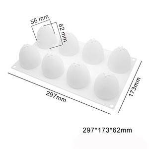 8-Cavity Semi Circular Silicone <b>Mold</b> For Mousse Cake Baking And Chocolate Making Hemisphere Shape 60mm Height 50mm Diameter - Product Image 4