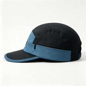Men Color Block Quick Dry 5 Panel <b>Canvas</b> Sublimation Printed Sport Cap Zipper Pocket Lightweight Outdoor Camp Hat Camping - Product Image 6