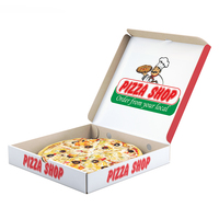 Boîtes à pizza rouges personnalisées avec logo, finition mate et gaufrage, en matériaux recyclés pour l'emballage de sushis et de pizzas