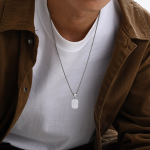 MECYLIFE Anlaufgeschützter Modeschmuck: Rechteckiger Anhänger mit Palmenmotiv für Herren, 18K vergoldet, wasserdicht - Product Image 6