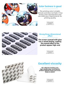 Модные 3D-наклейки из эпоксидной смолы: индивидуальные водонепроницаемые самоклеящиеся 3D-стикеры для брендов, виниловые этикетки-купола - Product Image 6