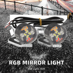 Lumière de rétroviseur de moto RGB universelle 12V 0.5W 3014-20 LED à changement de couleur, étanche, Plug & Play, noir/argent/rouge/or/bleu - Product Image 2