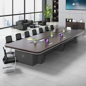 Conjunto de Mesa de Conferencia Rectangular para 16-20 Personas, Escritorio Moderno para Reuniones y Capacitación de Oficina con Sillas - Product Image 2