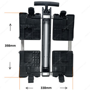 Chariot de courses pliable multifonctionnel à deux niveaux pour l'extérieur, chariot de service, chariot utilitaire pliable avec caisse de rangement - Product Image 3