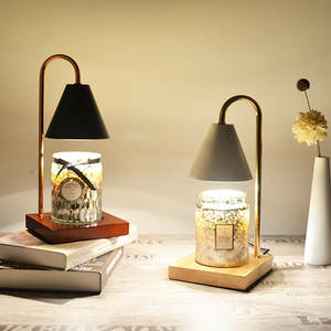 โคมไฟอุ่นเทียนทำจากไม้และอลูมิเนียมหรูหราพร้อมหลอดฮาโลเจน - Product Image 1